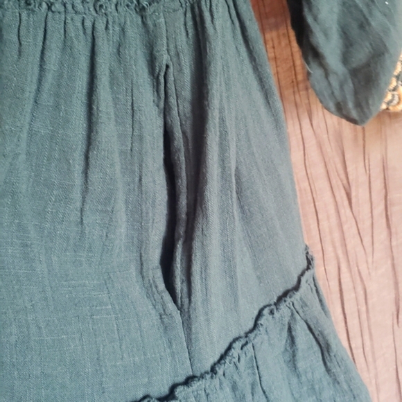 NWOT, Beautifully embroidered, turquoise free people tunic/dress. - Picture 9 of 11